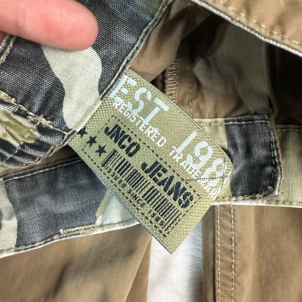 Vtg Y2K JNCO Khaki Tan Pants Boys Size 7x Skater Cargo 90s Wide Leg Baggy 24x22 - Picture 6 of 7